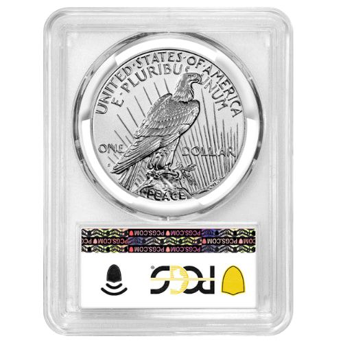 2024-S PCGS PR-70 First Day of Issue Morgan & Peace Dollar Reverse Proof Silver 2-Coin Set - Morgan & Peace Labels