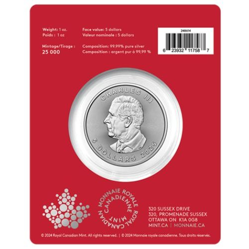 2025 1 oz Canadian Silver Maple Leaf Coin - Year of the Snake Privy Mark