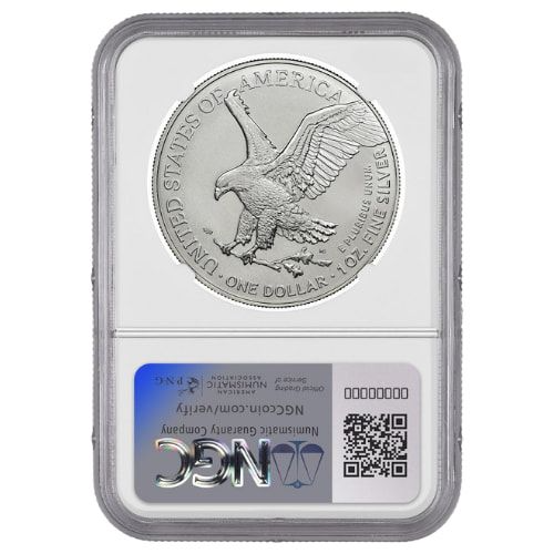 2024-W NGC MS-70 First Day Of Issue 1 oz American Silver Eagle Burnished Coin – Exclusive Reagan Label