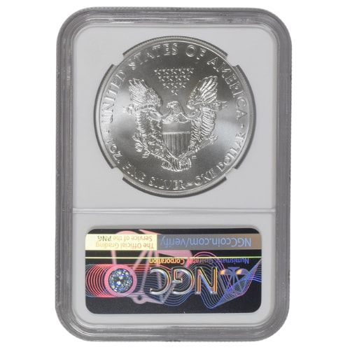 2014 NGC MS-70 1 oz American Silver Eagle Coin - Brown Label