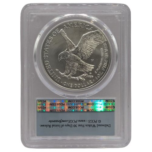 2024-W PCGS SP-70 First Strikes 1 oz American Silver Eagle Burnished Coin