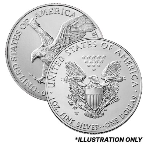 1 oz American Silver Eagle Burnished Coin with Box & COA - Random Year