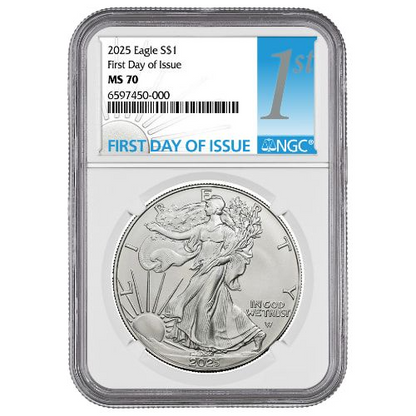 2025 NGC MS-70 First Day of Issue 1 oz American Silver Eagle Coin