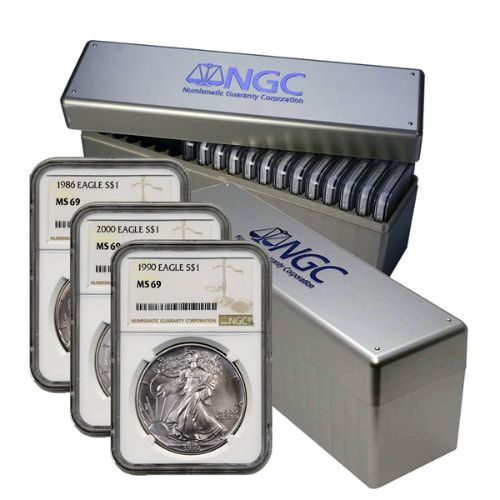 1986-2025 NGC MS-69 1 oz American Silver Eagles Coin Complete Set