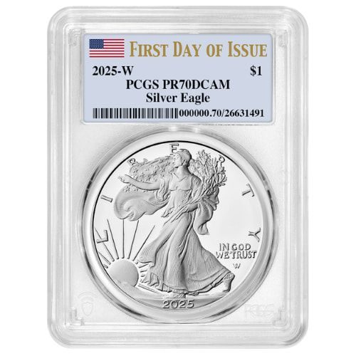 2025-W PCGS PR-70 First Day of Issue 1 oz American Silver Eagle Proof Coin