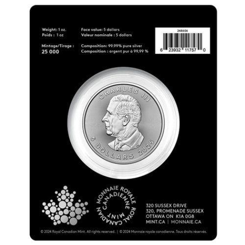 2025 1 oz Canadian Silver Maple Leaf Coin - Polar Bear Privy Mark