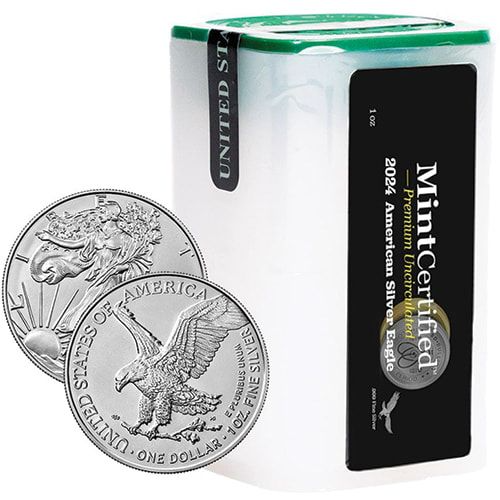2024 Silver Eagle Premium Uncirculated MintCertified™ | Sealed Tube of 20 Coins