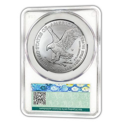 2024-W CAC MS-70 First Day Of Delivery 1 oz American Silver Eagle Burnished Coin