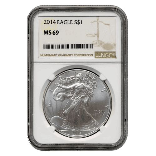 2014 NGC MS-69 American Silver Eagle Coin (Brown Label)