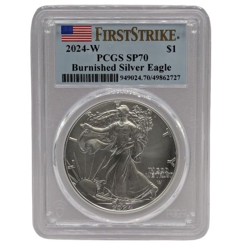 2024-W PCGS SP-70 First Strikes 1 oz American Silver Eagle Burnished Coin