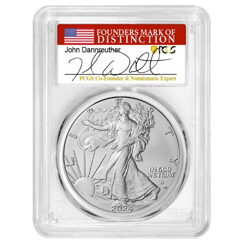 2024-(P) PCGS MS-70 First Day of Issue Star Privy 1 oz American Silver Eagle Coin - John Dannreuther Label